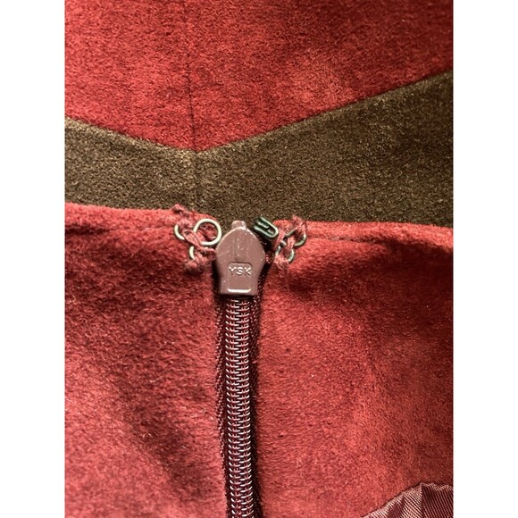 Lord & Taylor Petites Suede Leather Skirt Size 12P Fall Color Block Vintage - Picture 8 of 8